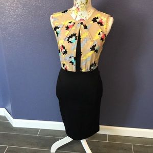 Rachel Roy Black & Patterned Dress